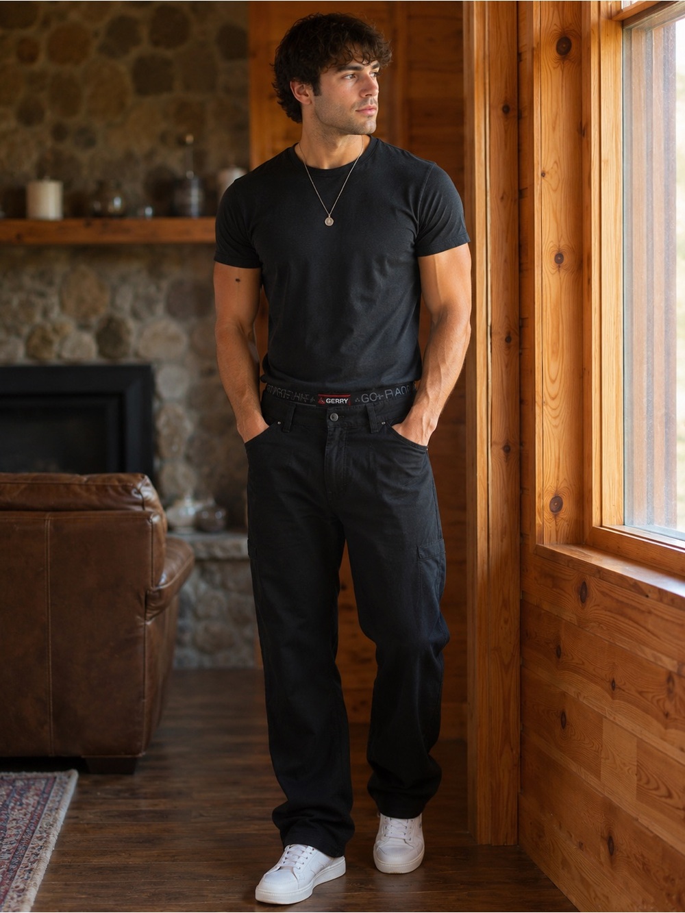 Gerry Weber Men's Black Relaxed Straight Jeans